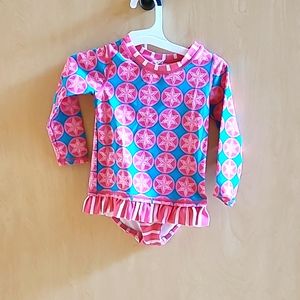 Sand dollar long sleeve rashguard swimsuit